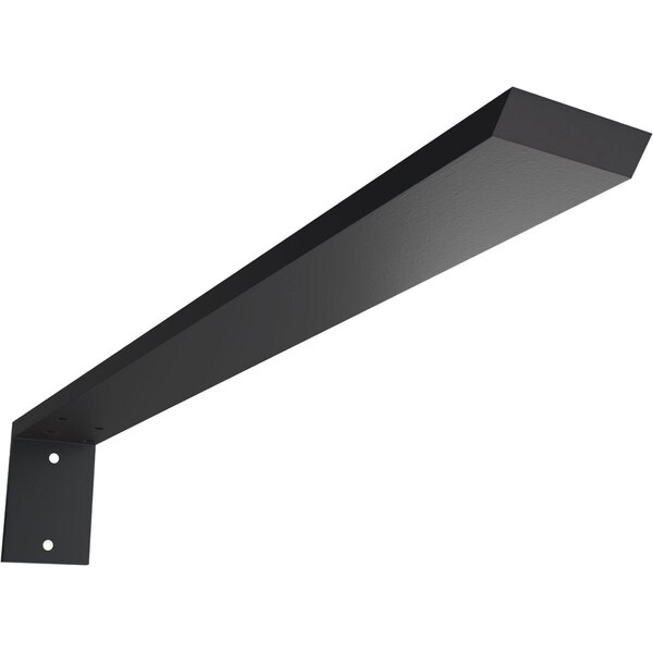 Ekena Millwork Hidden Support Steel Heavy Duty Bracket w/ Back Plate, Powder Coated Black 2 1/2"W x 22"D x 4"H BKTM02X22X04HBPBL - main